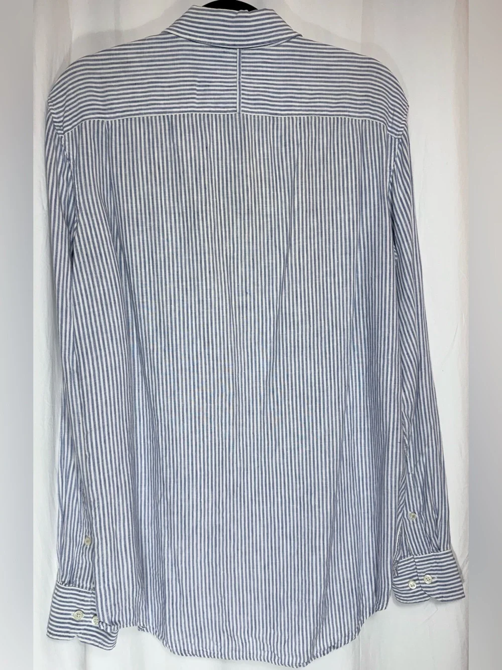 BANANA REPUBLIC Linen Striped Button-Down Shirt